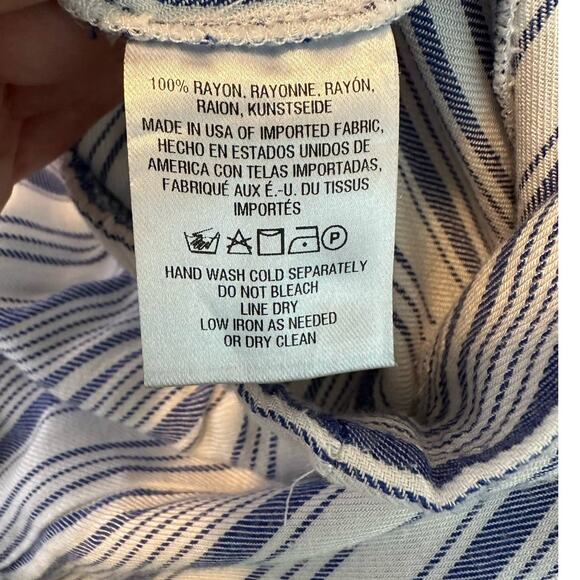 Samantha Dru Blue Striped Tulip Pant Strapless Jumpsuit Size XSP - Picture 4 of 10